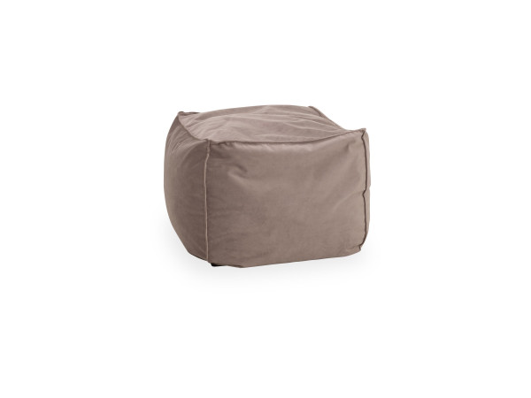 Hocker COPPA in silberfarben aus Stoff