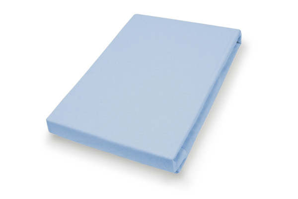Spannbettlaken Jersey BLUE sky in blau aus Baumwolle