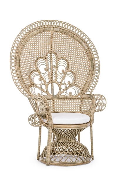 Gartensessel PEACOCK in braun aus Rattan