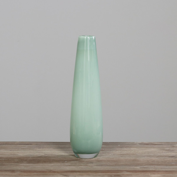 Vase in grün aus Glas