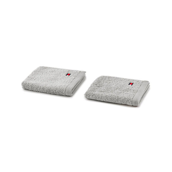 Waschlappen-Set TOMMY HILFIGER LEGEND in silberfarben aus Baumwolle