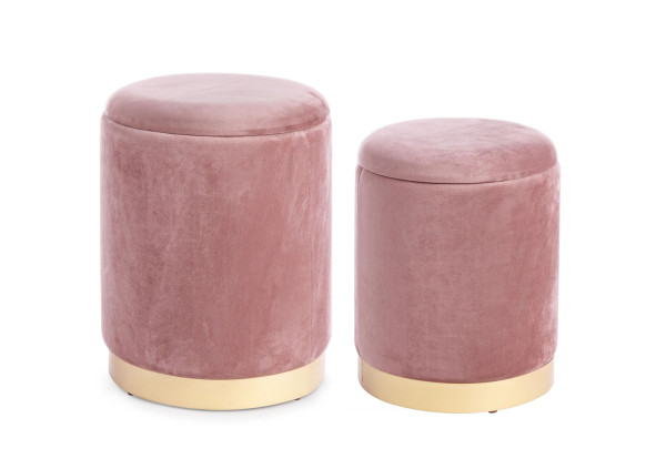Hocker POLINA 2er Set in Altrosa