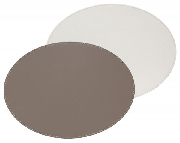 Tischset FREEFORM in taupe aus Kunstleder