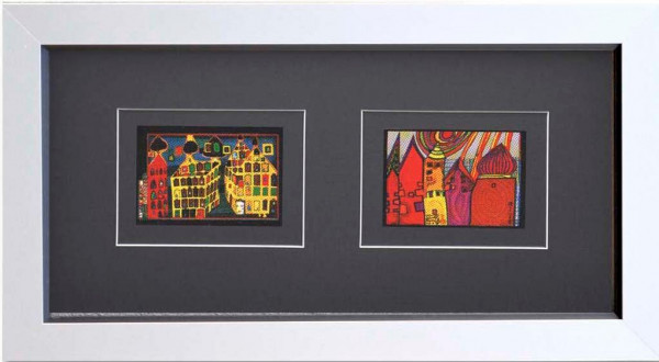 Kunstdruck HUNDERTWASSER in bunt aus Glas