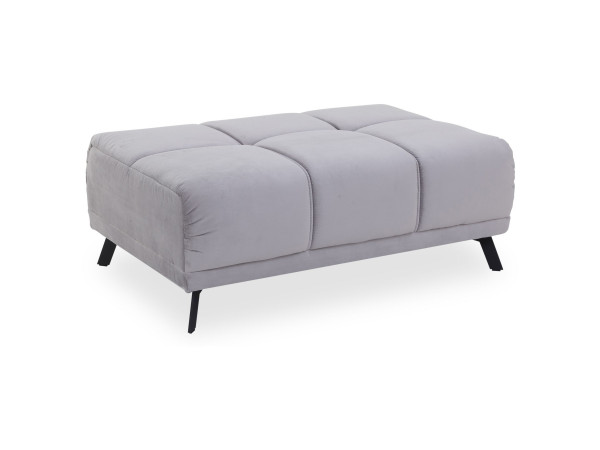 Hocker ISABELL in silber 03 aus Stoff
