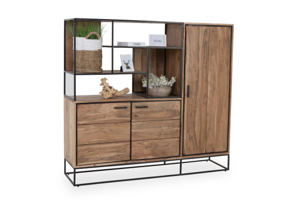Highboard SANSIBAR NORDERNEY in Akazie aus Massivholz