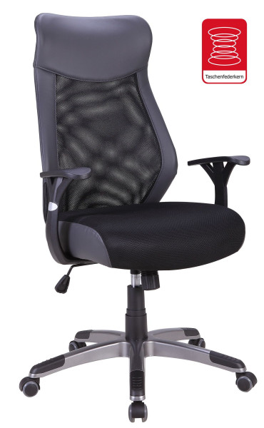 Drehstuhl vito Reverse in schwarz aus Stoff
