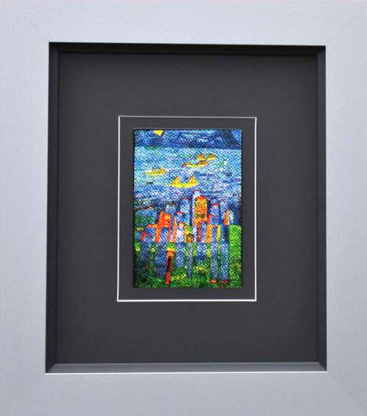 Kunstdruck HUNDERTWASSER in bunt aus Glas