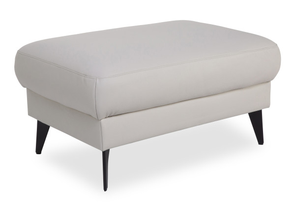 Hocker KALIA in silbergrau aus Leder