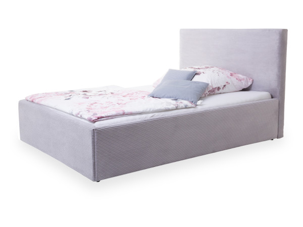 Polsterbett HARPER SANDAKAN in silver aus Stoff