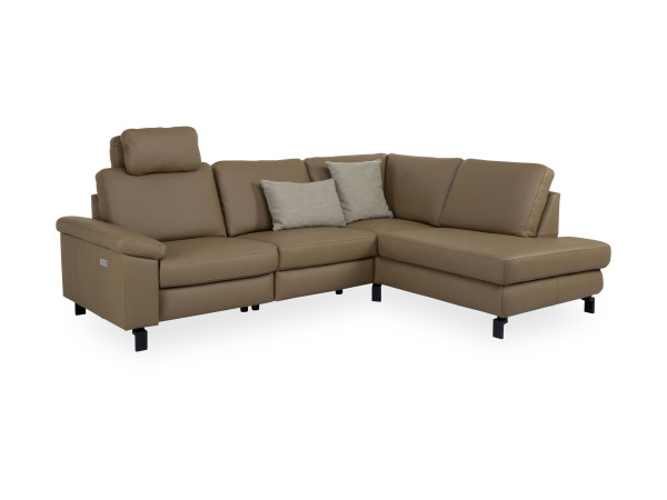 Polsterecke COLLINS PLUS in oliv aus Leder