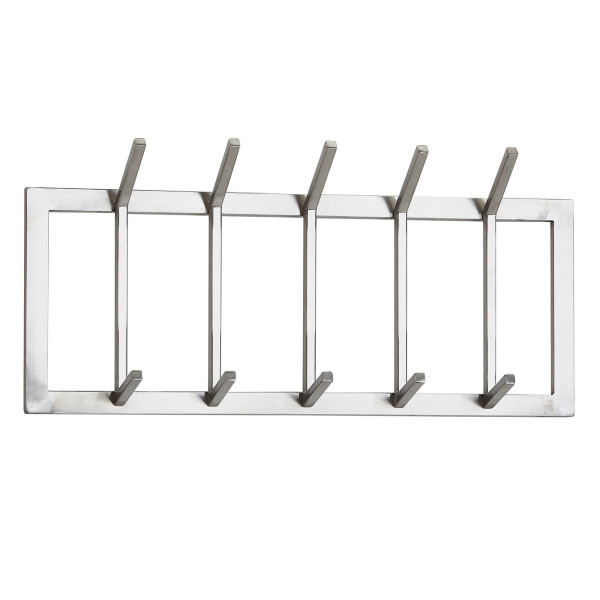 Wandgarderobe in silberfarben aus Metall