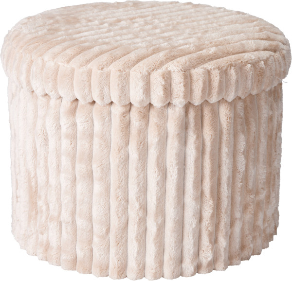 Hocker HAYDEE in beige aus Stoff