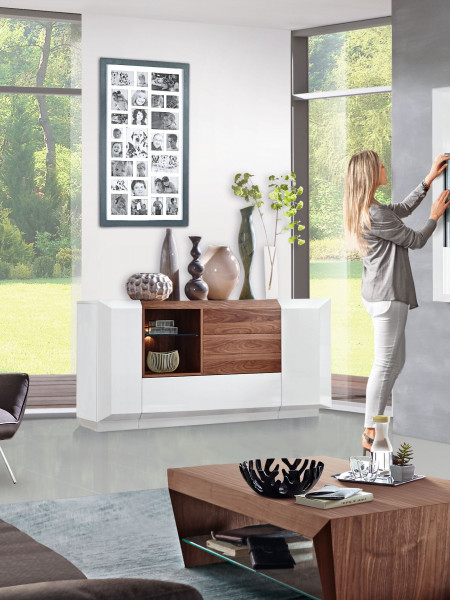 Sideboard MONDO PRISMA MEDIA in weiß aus Lack
