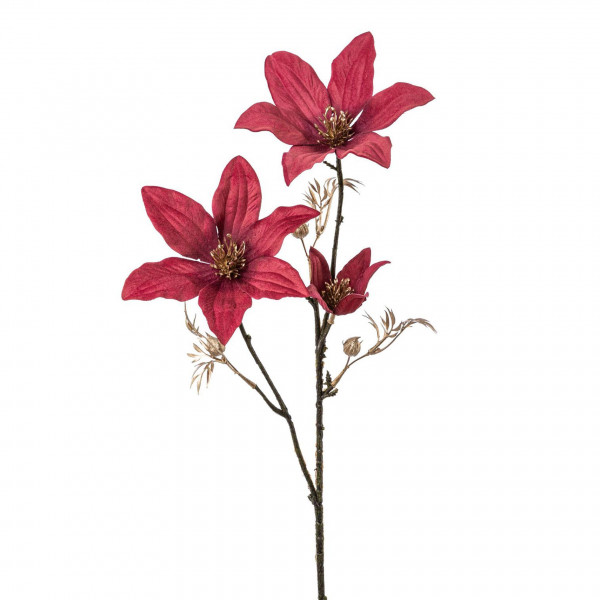 Kunstblume Clematiszweig in bordeaux