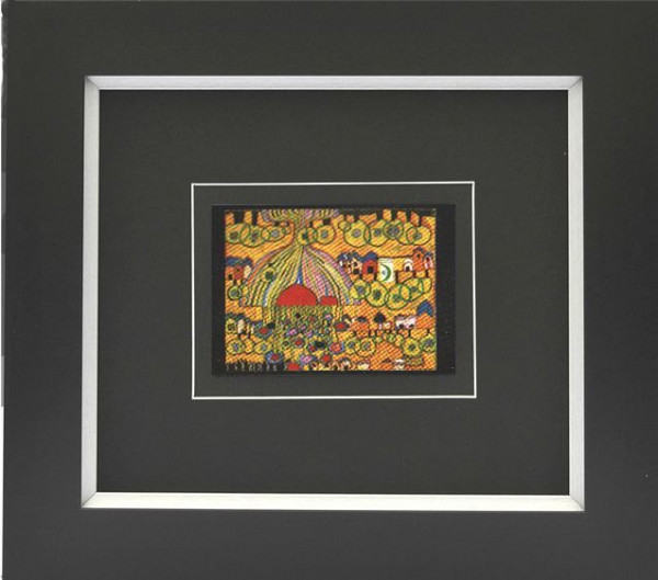 Kunstdruck HUNDERTWASSER in mehrfarbig aus Glas