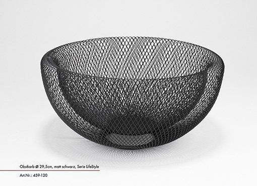 Obstkorb JUSTINUS in schwarz aus Metall