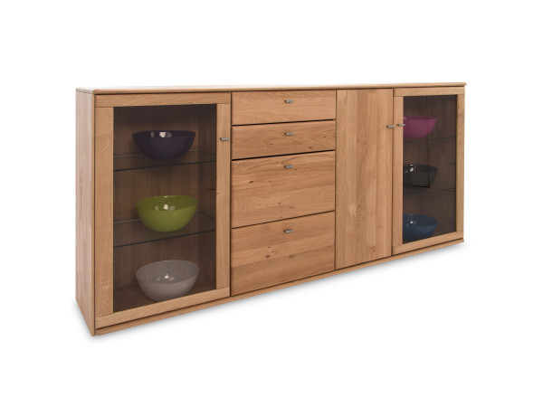 Highboard MONDO ABANDO in Wildeiche aus Massivholz