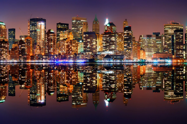 Akustikbild NEW YORK SKYLINE aus Materialmix