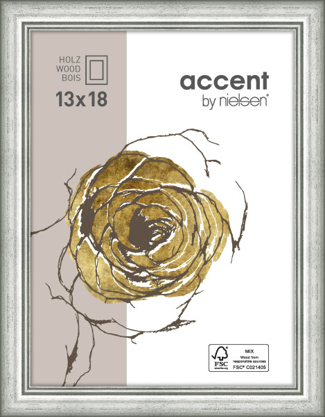 Bilderrahmen ASCOT in silberfarben aus Holz