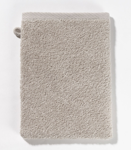 Waschhandschuh QUATTRI in beige aus Baumwolle