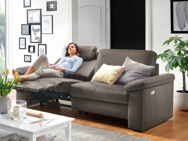 Sofa 3 Sitzer vito STEP PLUS in braun aus Leder