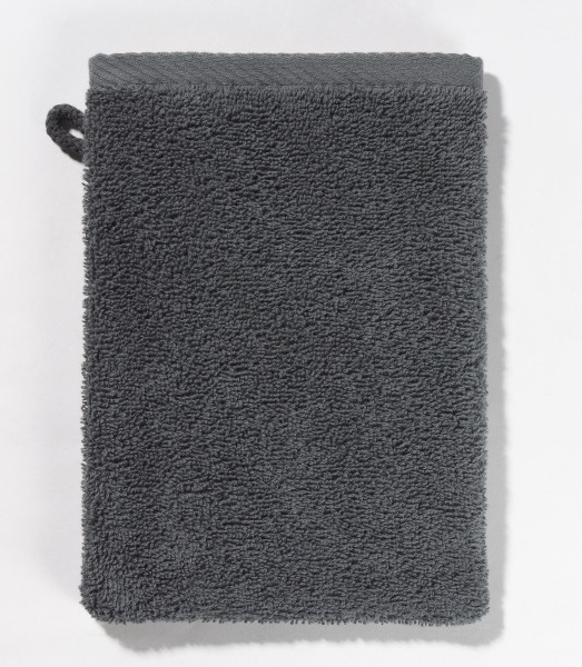 Waschhandschuh QUATTRI in anthrazit aus Baumwolle