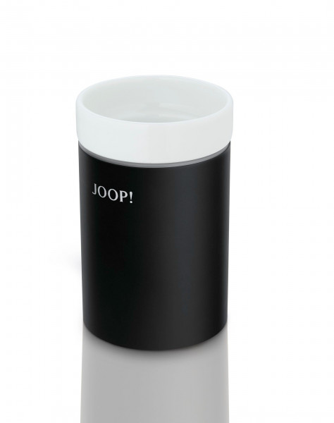 Zahnputzbecher JOOP! in chrom/schwarz aus Keramik
