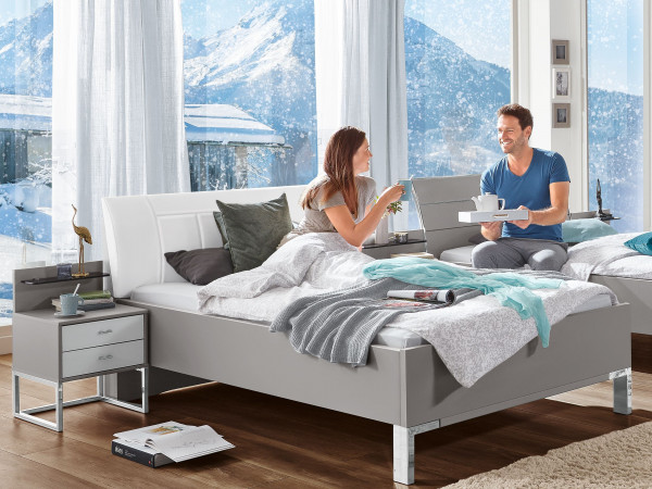 Futonbett Rolf Weber WALDSASSEN in Kieselgrau aus Dekor