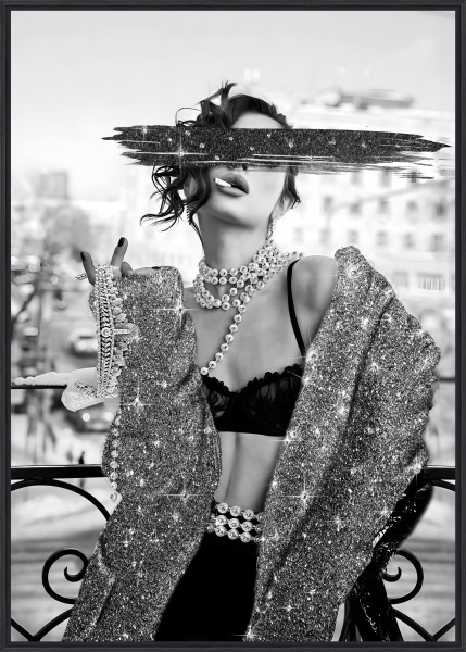 Glasbild BLING BLING LADY V in mehrfarbig