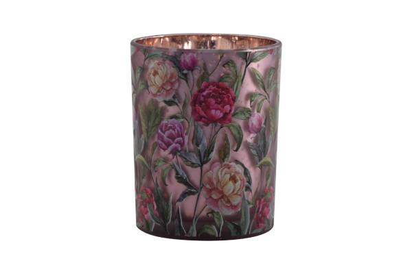 Teelichthalter FLOWER in bunt aus Glas