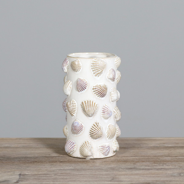 Vase MUSCHEL in rosa aus Steinzeug