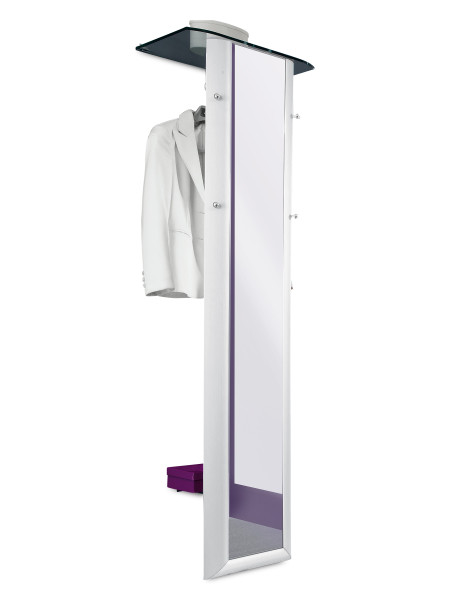 Wandgarderobe MONDO ENTRY in Alufarbig aus Dekor