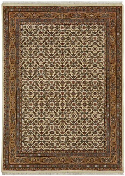 Teppich BENARAS Herati beige in beige aus Schurwolle