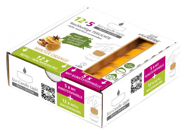 Duftteelichte REFILL W-ORANGE in orange aus Wachs