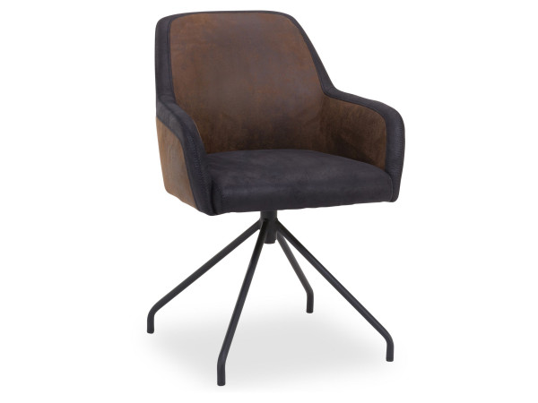 Sessel FLOYD in braun/schwarz aus Stoff