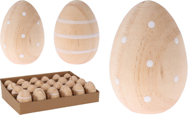 Deko-Ei in beige aus Holz