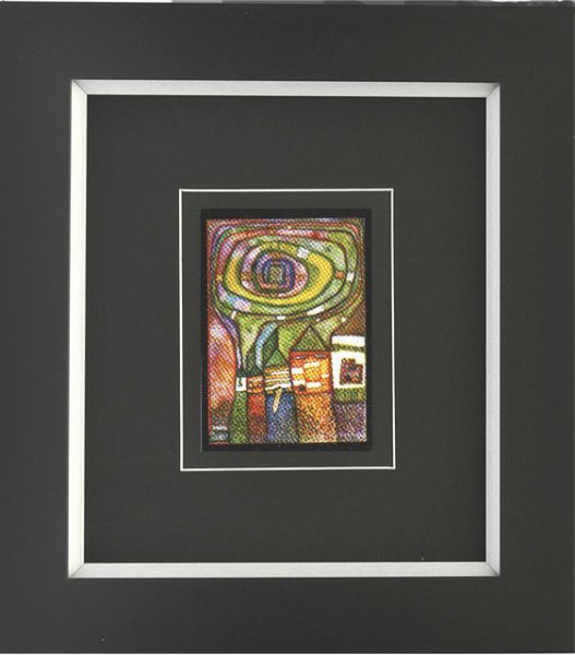 Kunstdruck HUNDERTWASSER in mehrfarbig aus Glas