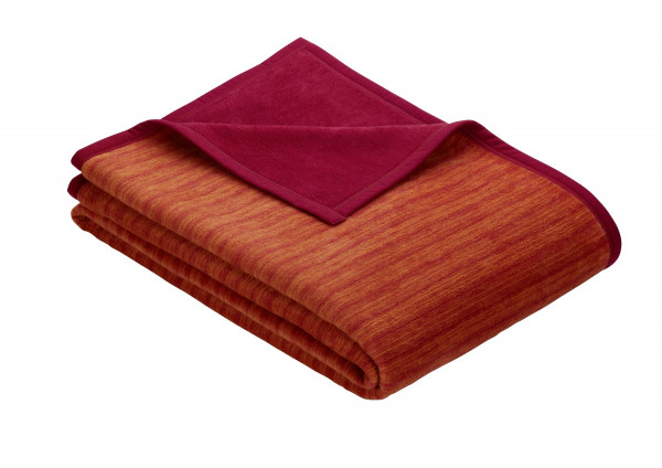 Wohndecke JACQUARD FANO in rot/orange aus Mischgewebe