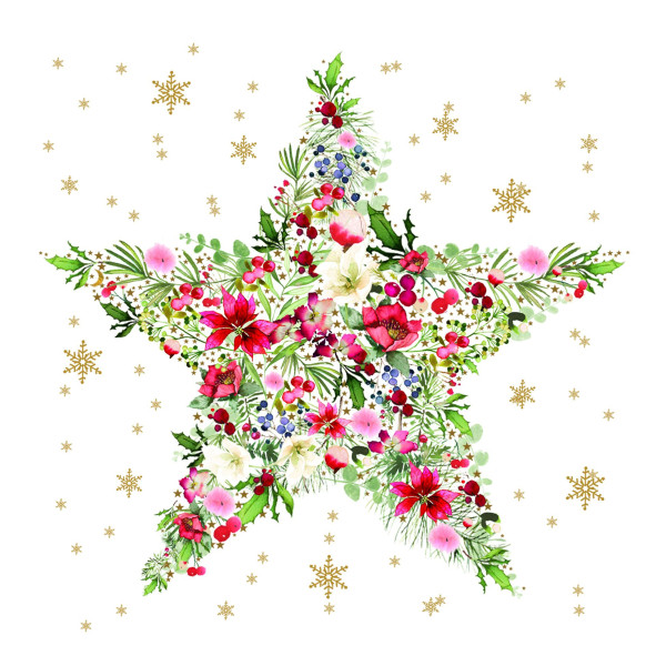 Servietten CHRISTMAS STAR in weiß aus Papier