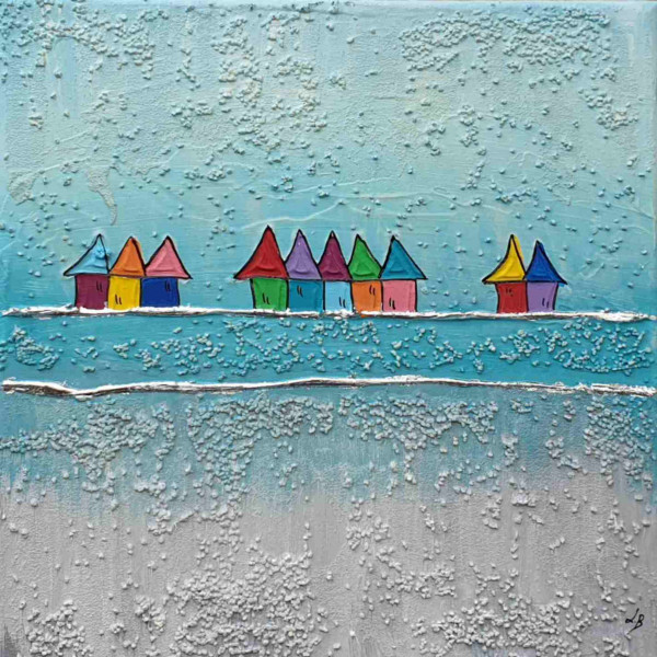 Bild ABSTRAKT in bunt aus Holz