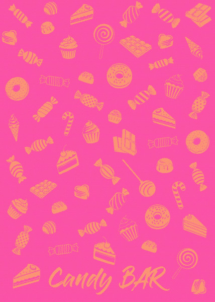 Geschirrtuch CANDY BAR in pink aus Baumwolle