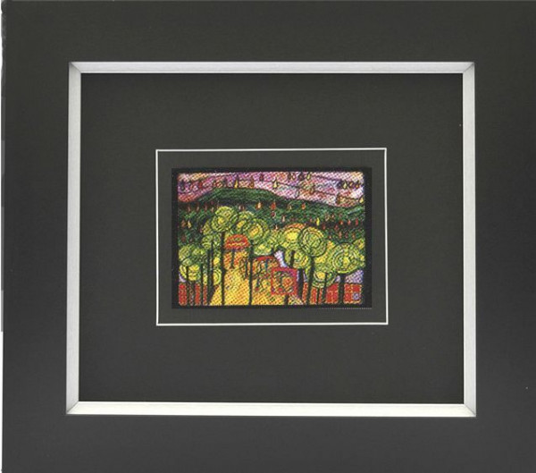Kunstdruck HUNDERTWASSER in mehrfarbig aus Glas