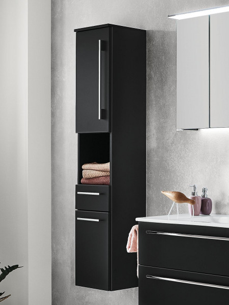 Hochschrank MONDO GLOSS in grau aus Dekor
