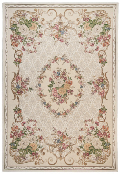 Webteppich in beige aus Mischgewebe