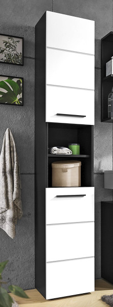 Hochschrank HARPER GERZE in anthrazit/weiß aus Dekor