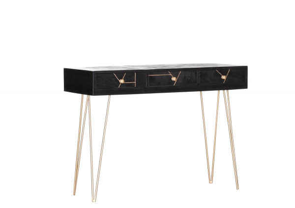 Konsole GOLDEN FLAIR in schwarz aus Akazie