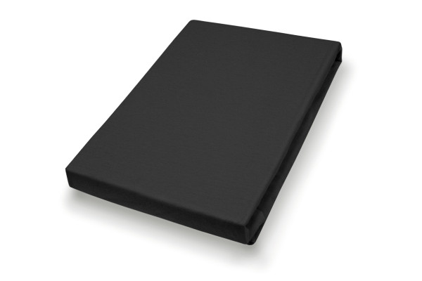 Spannbettlaken Jersey schwarz in schwarz aus Jersey