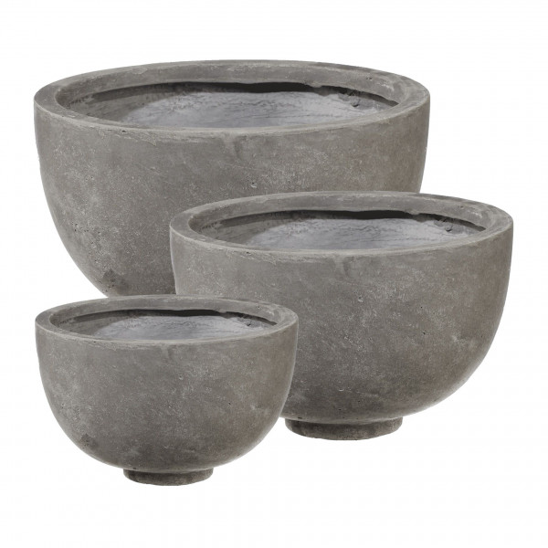 Blumentopf FIBRECLAY in grau aus Kunststoff
