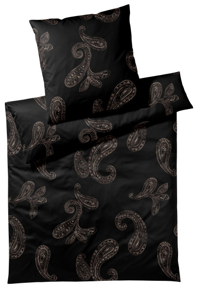 Bettwäsche JOOP! PAISLEY in schwarz aus Baumwolle